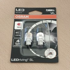 12V. T15 OSRAM LED lemputės. Raudonos. 921DRP-02B.