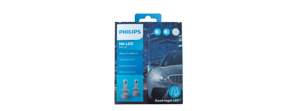 H4 LED PHILIPS 11342 U6000X2 12V 18w ( ROAD-LEGAL LED)