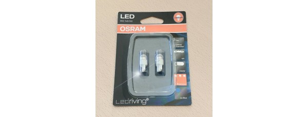 12v T10 Diodas baltas 1W 6800K KOMPL.OSRAM